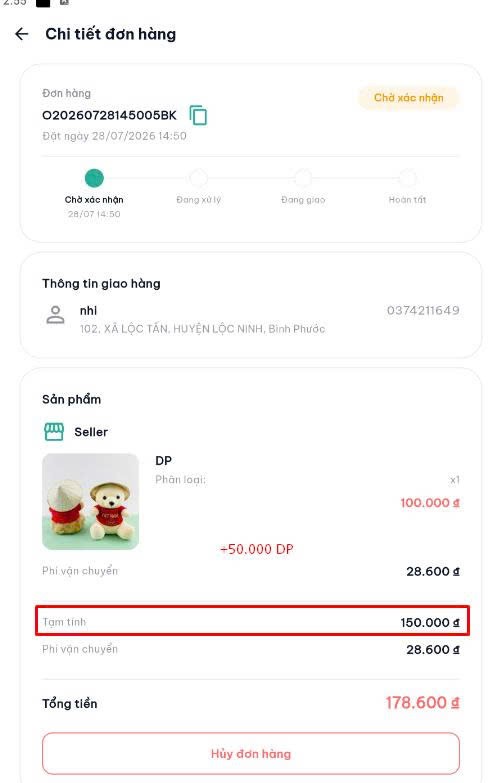 Sản phẩm test chi tiết app USER - 2