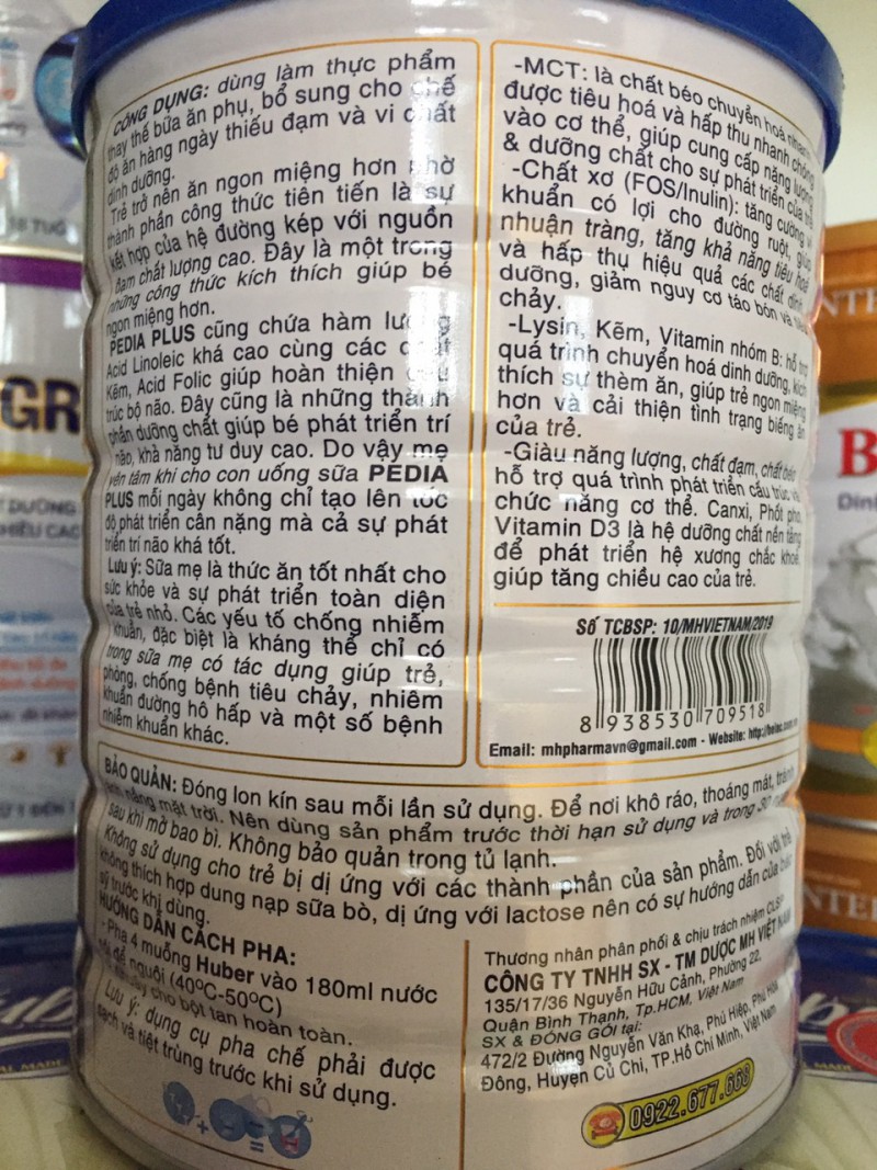 SỮA HUBER PEDIA PLUS - 900GR