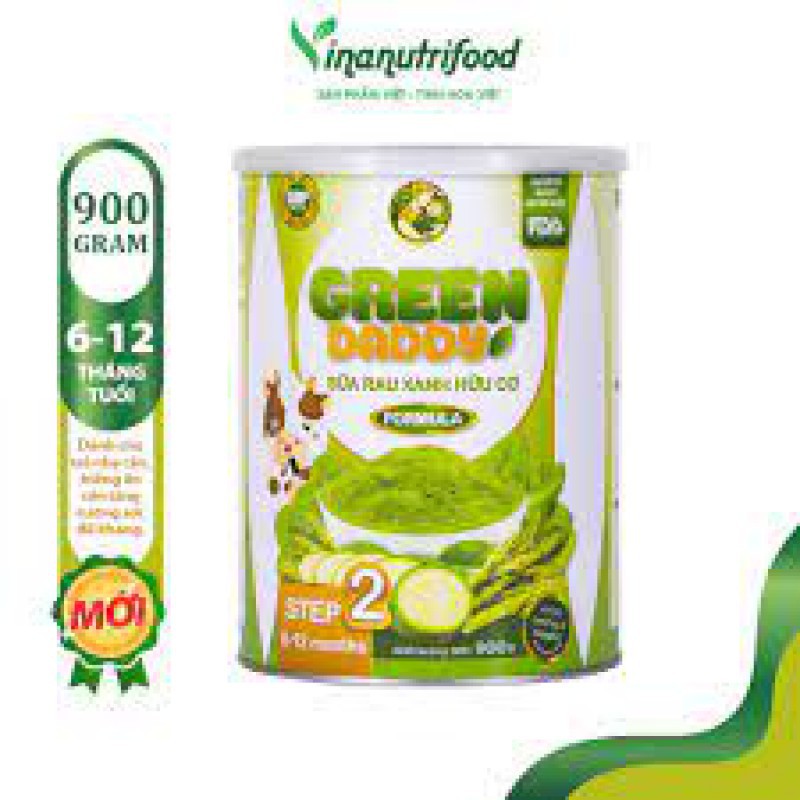 Sữa non Green Daddy Step 2 rau xanh hữu cơ bổ sung chất dinh dưỡng, phát triển trí não tăng sức đề kháng hộp 900g