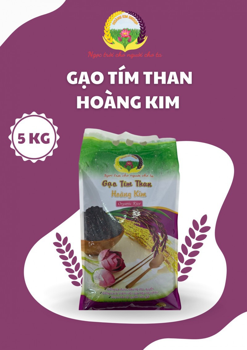 Bao 5 ký gạo tím than Hoàng Kim