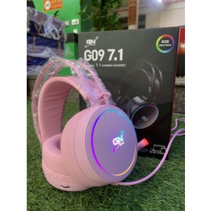 Tai nghe chụp tai màu hồng GNet G09 âm thanh 7.1 Jack cắm USB - Tai nghe dành cho Máy Tính