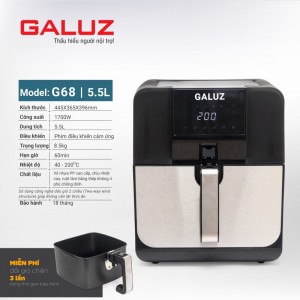 Nồi Chiên Không Dầu Galuz Cao Cấp G68 Đối Lưu 5.5L 1700w