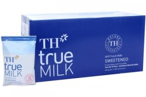 Thùng 48 Bịch Sữa tươi tiệt trùng TH True Milk có đường bịch 220ml