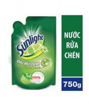 NƯỚC RỬA CHÉN SUNLIGHT TRÀ XANH TÚI 750G ( 1 thùng 18 gói)