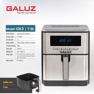 [Max 100k SP] Nồi Chiên Không Dầu Galuz Cao Cấp G63 7L 1700w