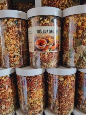 TRÀ HOA NGŨ CỐC MIX LÁ SEN