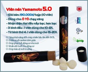 Viên nén tiết kiệm nhiên liệu oto Yamamoto 5.0 Tiết kiệm nhiên liệu. Bảo vệ động cơ. Tiết kiệm xăng dầu ô tô