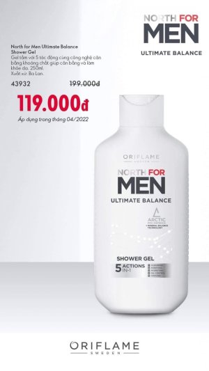 SỮA TẮM NAM NORTH FOR MEN - ORIFLAME ( THỤY ĐIỂN )
