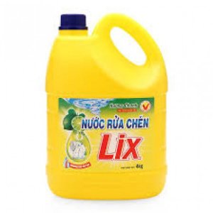 NƯỚC RỬA CHÉN LIX 4KG Nước rửa chén Lix siêu sạch hương chanh can 4kg,* 1 thùng ( 4 can)