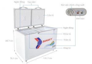 Tủ đông Sanaky Tủ đông Sanaky inverter VH-5699HY3 .   410 lítinverter VH-5699HY3 . Loại 410 lít