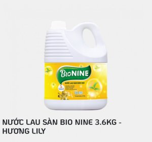 Nước Lau Sàn BIO NINE 3,6KG - Hương LILY