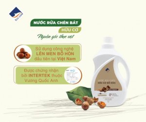 Nước rửa chén hữu cơ Bồ hòn Tinh dầu Chanh Gừng 500ml