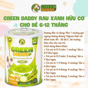 SỮA NON GREANDADY STEP 2 RAU XANH HỮU CƠ CHO TRẺ EM TỪ 6- -12 THÁNG TUỔI