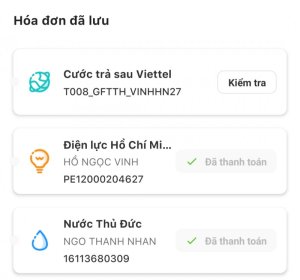 Hóa đơn tiền điện