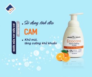 Nước rửa tay hữu cơ dạng bọt Tinh dầu Cam 250ml