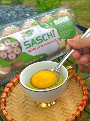 TRỨNG GÀ THẢO DƯỢC SASCHI ( 10 QUẢ)