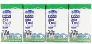 4 Hộp Sữa tươi tiệt trùng Vinamilk 100% có đường 110ml