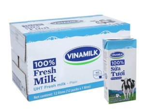 Thùng 12 hộp sữa tươi không đường Vinamilk 100% Sữa Tươi ( loại 1 lít*12 hộp)