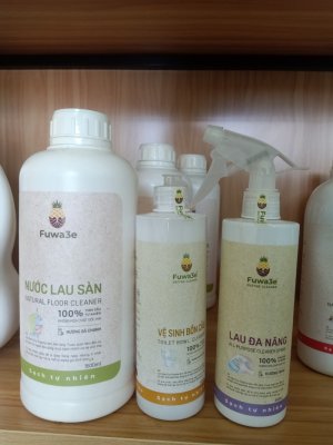 Combo5 (xịt đa năng, vệ sinh bồn cầu, nước lau sàn)Fuwa3e chất tẩy rửa sinh học