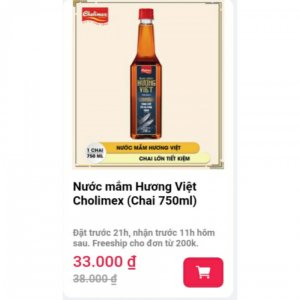 NƯỚC MẮM HƯƠNG VIỆT CHOLIMEX (Chai 750ml)