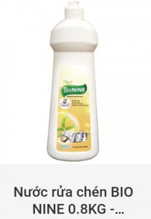 Nước rửa chén BIO- NINE - 0,8kg - Hương Dừa