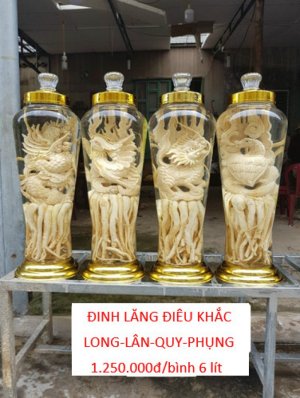 RƯỢU ĐINH LĂNG ĐIÊU KHẮC LONG-LÂN-QUY-PHỤNG
