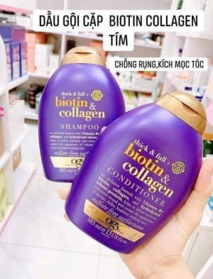 DẦU GỘI VÀ XẢ BIOTIN COLLAGEN TÍM 385ml