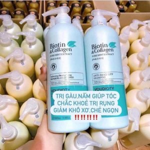 DẦU GỘI+XẢ BIOTIN COLLAGEN Ý TRỊ GÀU+PHỤC HỒI NGỪA GẪY RỤNG