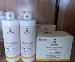 combo4 (2 gel rứa chén cho máy, 1 muối rửa chén cho máy)