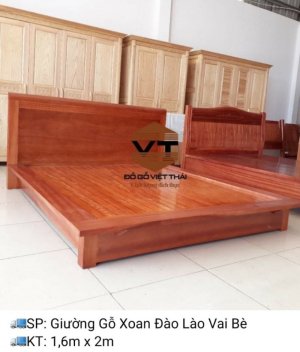 GIƯỜNG GỖ XOAN ĐÀO LÀO VAI BÈ
