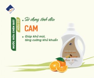 Nước rửa chén hữu cơ Bồ hòn Tinh dầu Cam 500ml